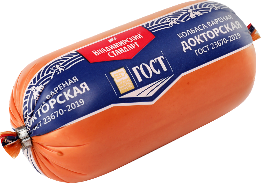 Колбаса вареная ВЛАДИМИРСКИЙ СТАНДАРТ Докторская, 500г, превью