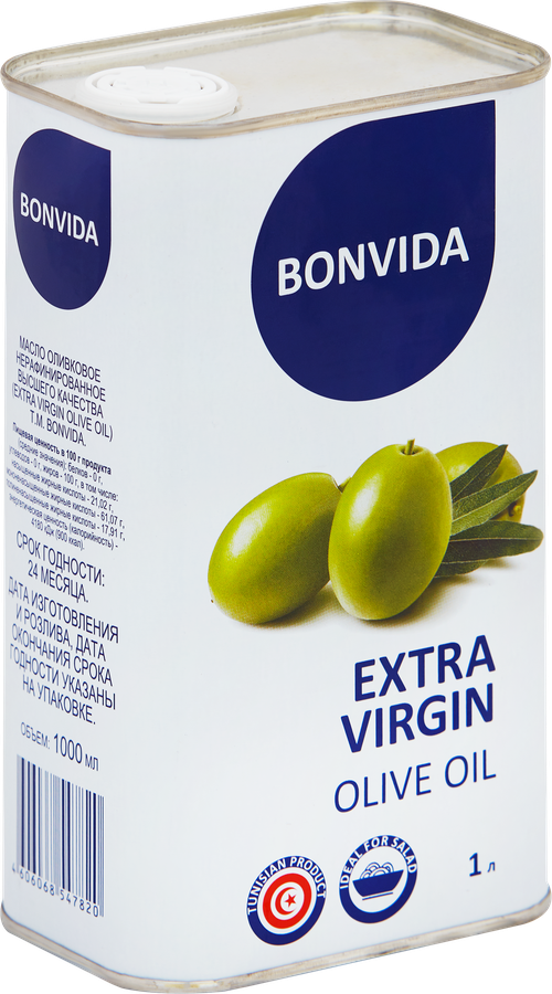 Масло оливковое Extra Virgin BONVIDA Extra Virgin, 1000мл, предпросмотр