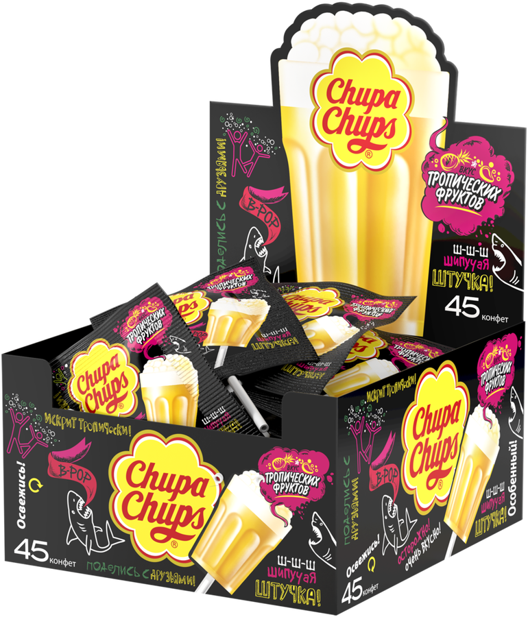 Карамель CHUPA CHUPS B-POP со вкусом тропических фруктов, 15г, превью