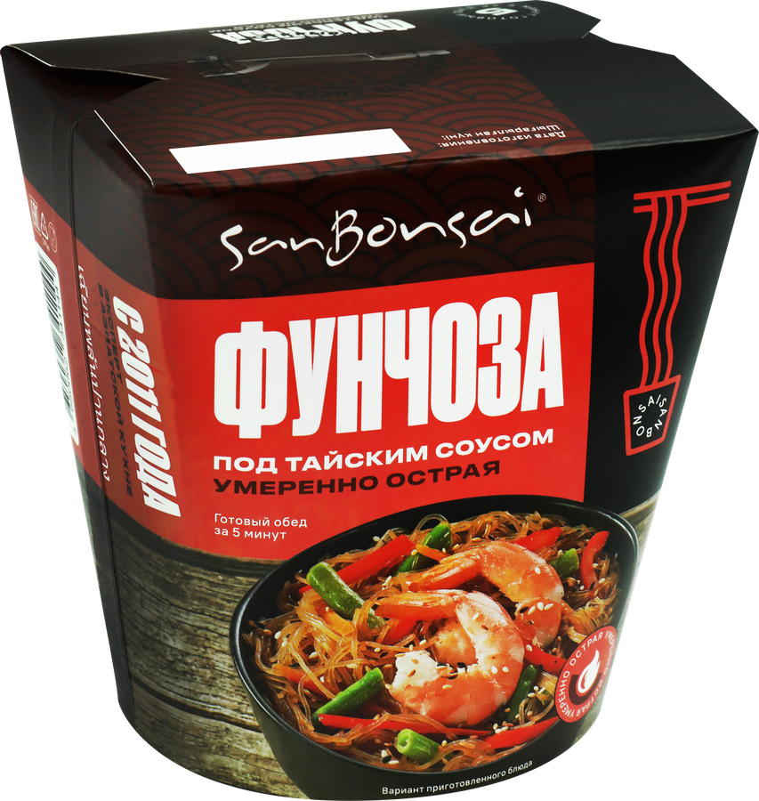 Вермишель SANBONSAI Фунчоза под тайским соусом, 120г, предпросмотр