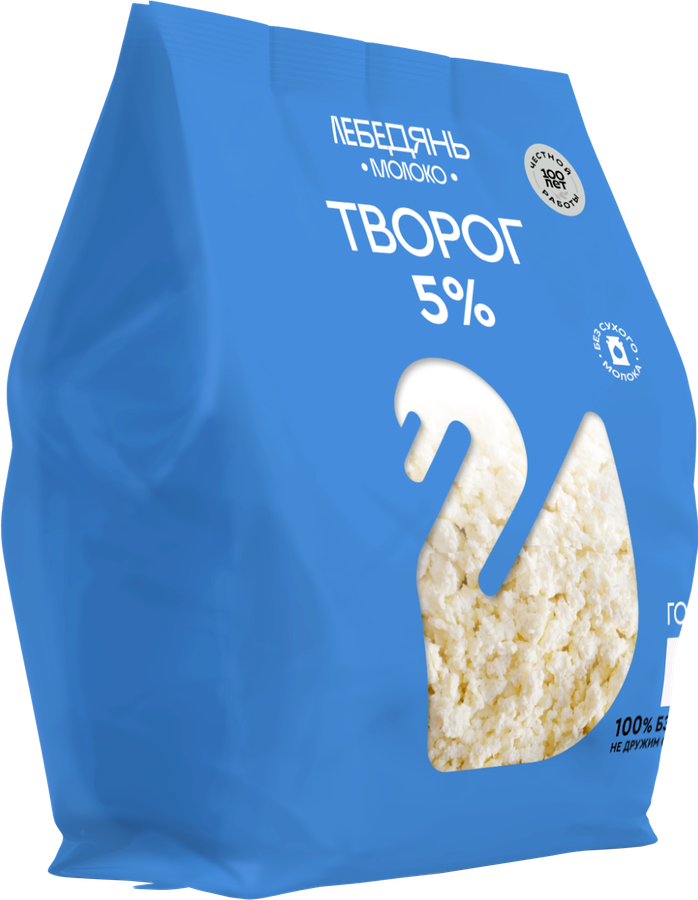 Творог ЛЕБЕДЯНЬМОЛОКО 5%, без змж, 300г, предпросмотр
