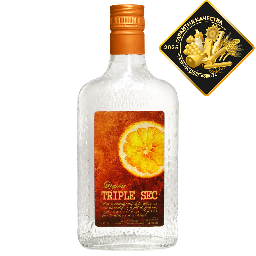 Ликер TRIPLE SEC Апельсиновый крепкий, 40%, 0.5л, предпросмотр