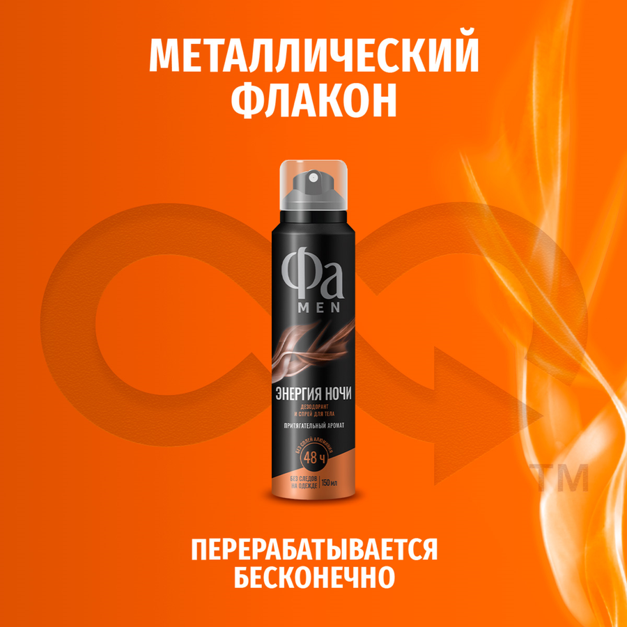 Дезодорант-спрей мужской ФА Men Энергия ночи, 150мл, предпросмотр