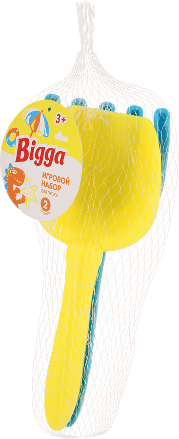 Набор игровой для песка BIGGA Лопатка и грабли, 21см, превью