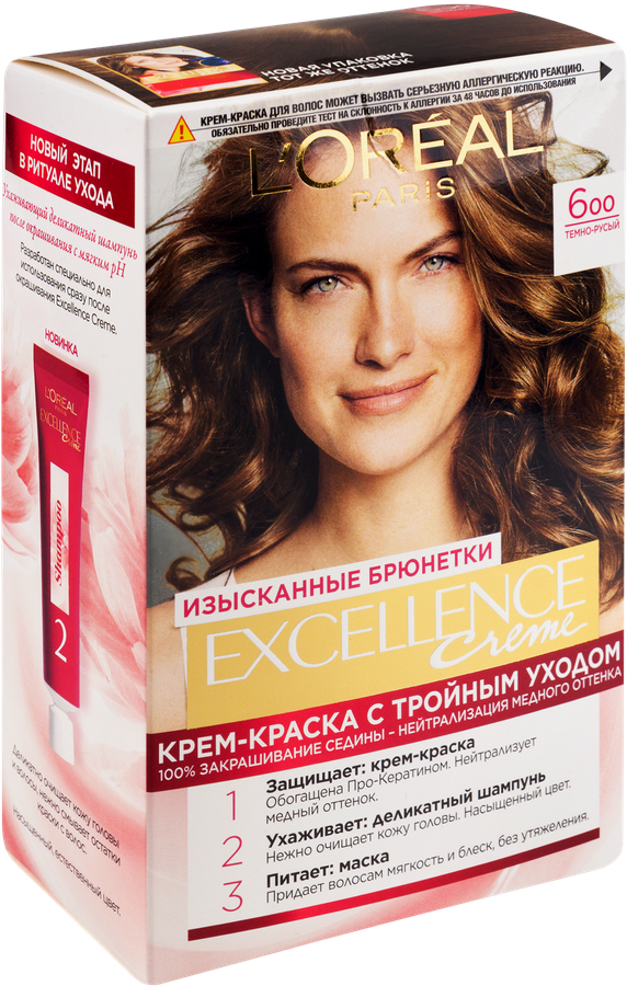 Краска для волос EXCELLENCE 6.00 Темно-русый, 268мл, предпросмотр