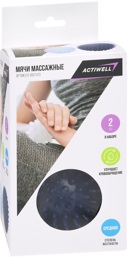Мячи массажные ACTIWELL d=7,5см, d=9см, Арт. IR97413, 2шт, превью