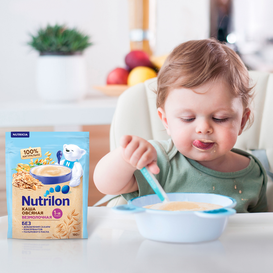 Каша овсяная NUTRILON безмолочная, с 5 месяцев, 180г, превью