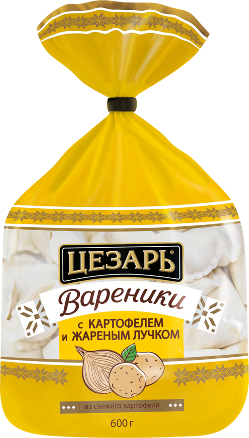 Вареники ЦЕЗАРЬ с картофелем и жареным лучком, 600г, превью