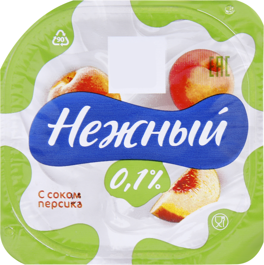 Продукт йогуртный НЕЖНЫЙ Легкий с соком персика 0,1%, без змж, 95г, предпросмотр