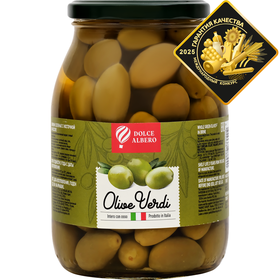 Оливки DOLCE ALBERO зеленые, 1062мл, предпросмотр