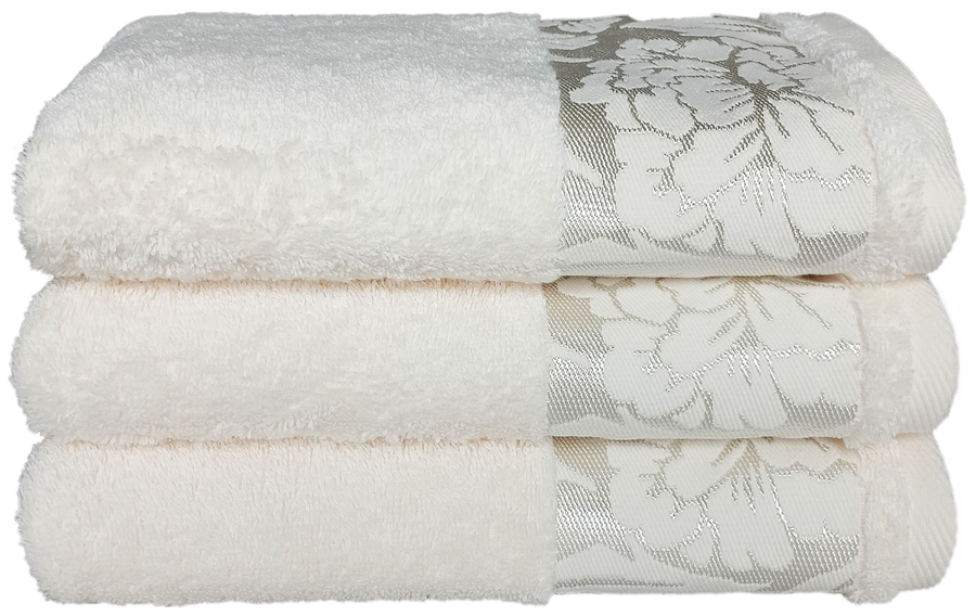 Полотенце махровое CLEANELLY Пионы 50x80см, белое, Арт. ПЦ-3601-3731 цв.218, предпросмотр