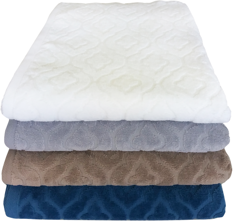 Полотенце CLEANELLY Азулежу 70x120см, бежевое, хлопок, стрижка, Арт. ПЦС-1801-3834, предпросмотр
