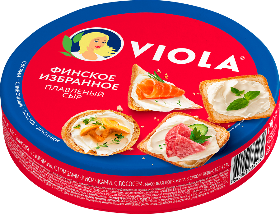 Сыр плавленый VIOLA Ассорти Финское избранное 45%, без змж, 130г, предпросмотр