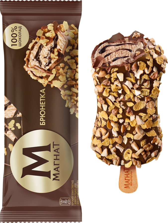 Мороженое МАГНАТ Брюнетка 8%, без змж, эскимо, 74г, предпросмотр