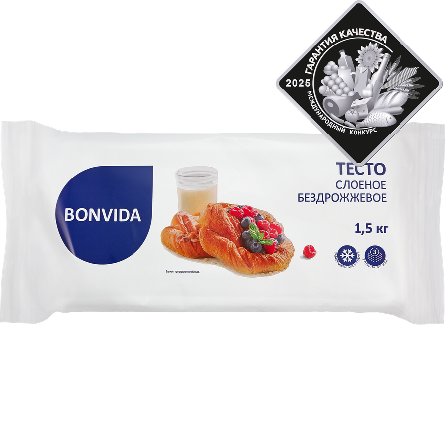 Тесто бездрожжевое BONVIDA слоеное, 1500г, превью