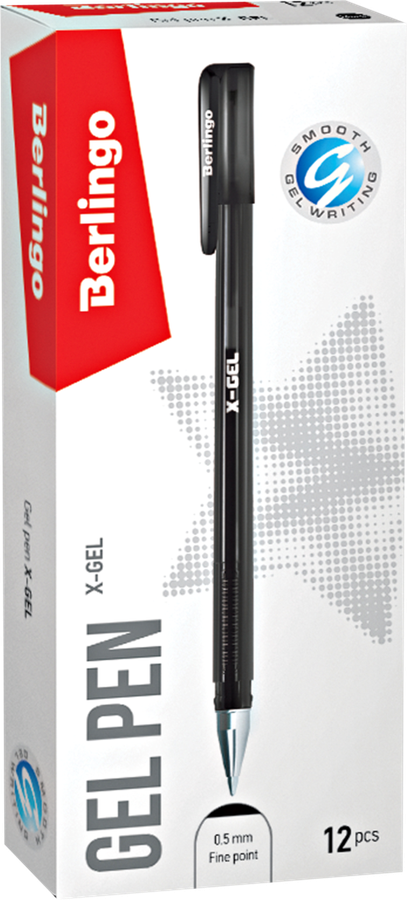 Ручка гелевая BERLINGO X-Gel 0,5мм, черная Арт. CGp_50120, превью