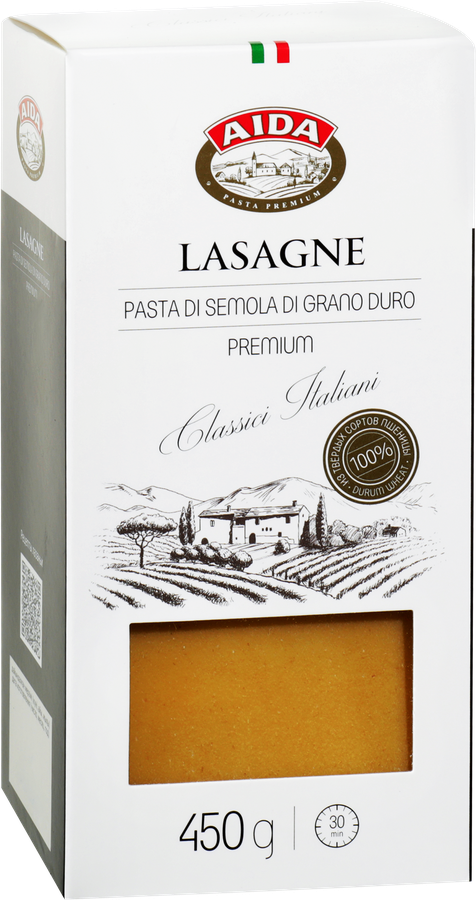 Макароны AIDA Lasagne Лазанья из твердых сортов пшеницы, 450г, превью