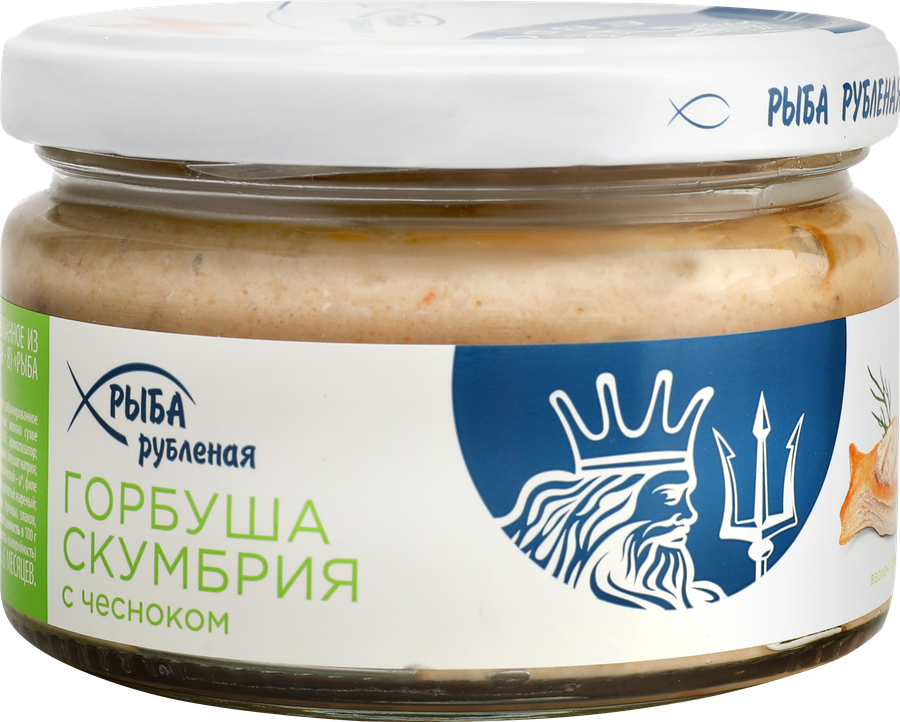 Горбуша-скумбрия ЕВРОПРОМ с чесноком рубленая, 180г, предпросмотр