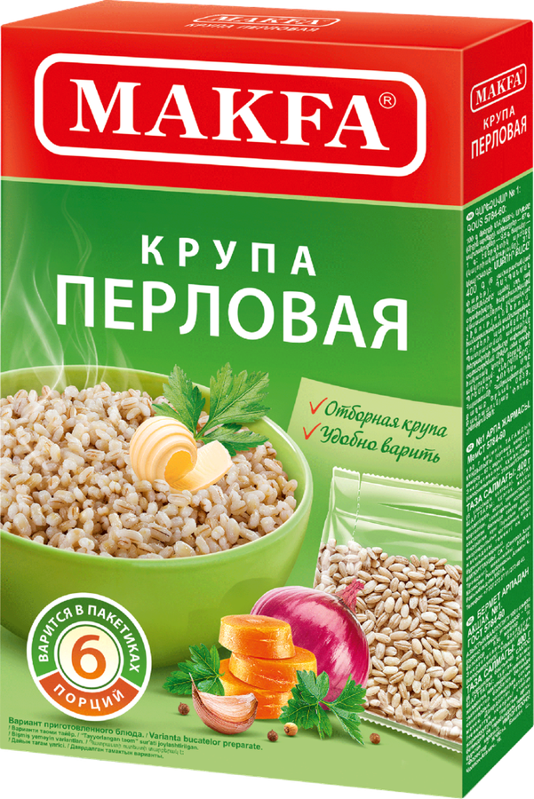 Крупа MAKFA Перловая в пакетиках, 400г, превью