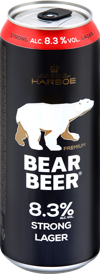 Пиво светлое BEAR BEER Strong lager фильтрованное пастеризованное, 8,3%, ж/б, 0.45л, превью