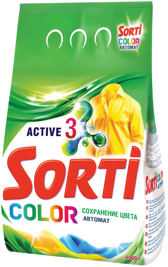 Стиральный порошок SORTI Color, автомат, 6кг, предпросмотр