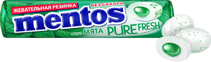 Жевательная резинка MENTOS Pure Fresh вкус Мята, 15,5г, превью