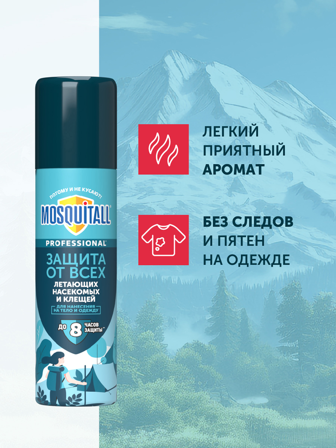 Средство от комаров/клещей/мошек MOSQUITALL Профессиональная защита, 
150мл, предпросмотр