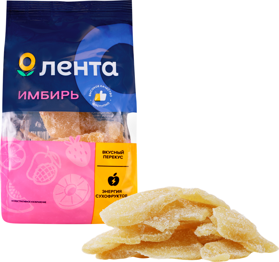 Цукаты ЛЕНТА Имбирь, 120г, предпросмотр