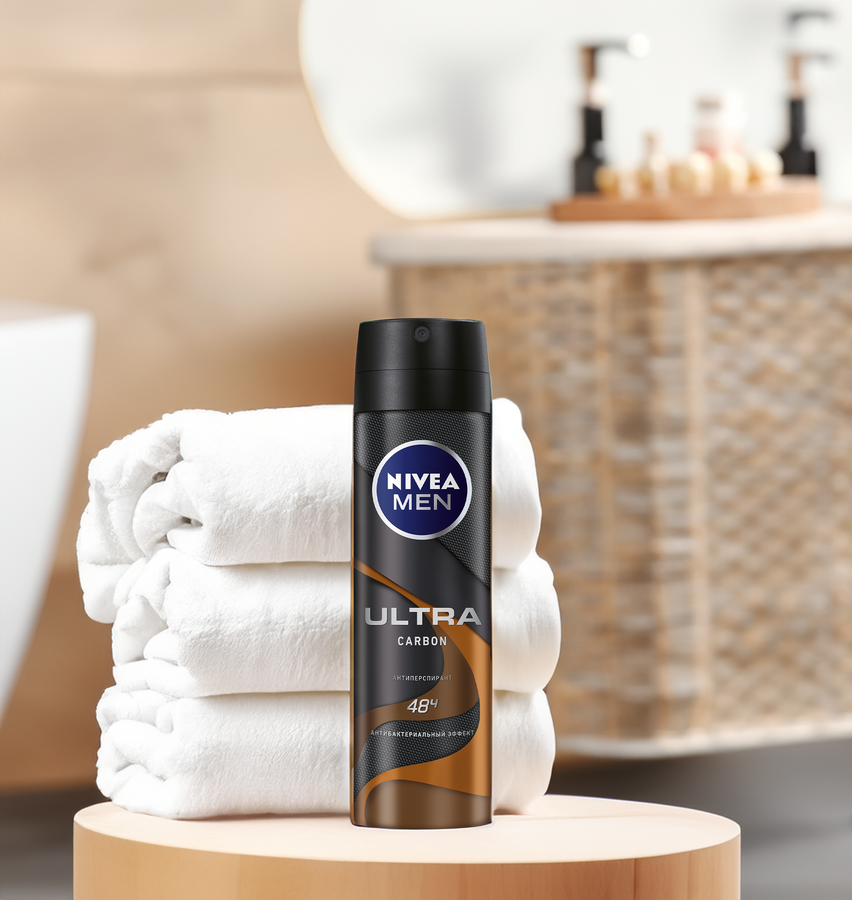 Антиперспирант-спрей мужской NIVEA Ultra carbon, 150мл, превью