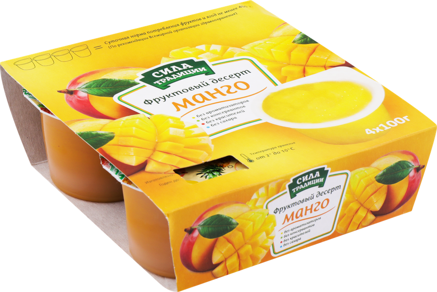 Фруктовый десерт СИЛА ТРАДИЦИИ Манго, 4х100г, предпросмотр