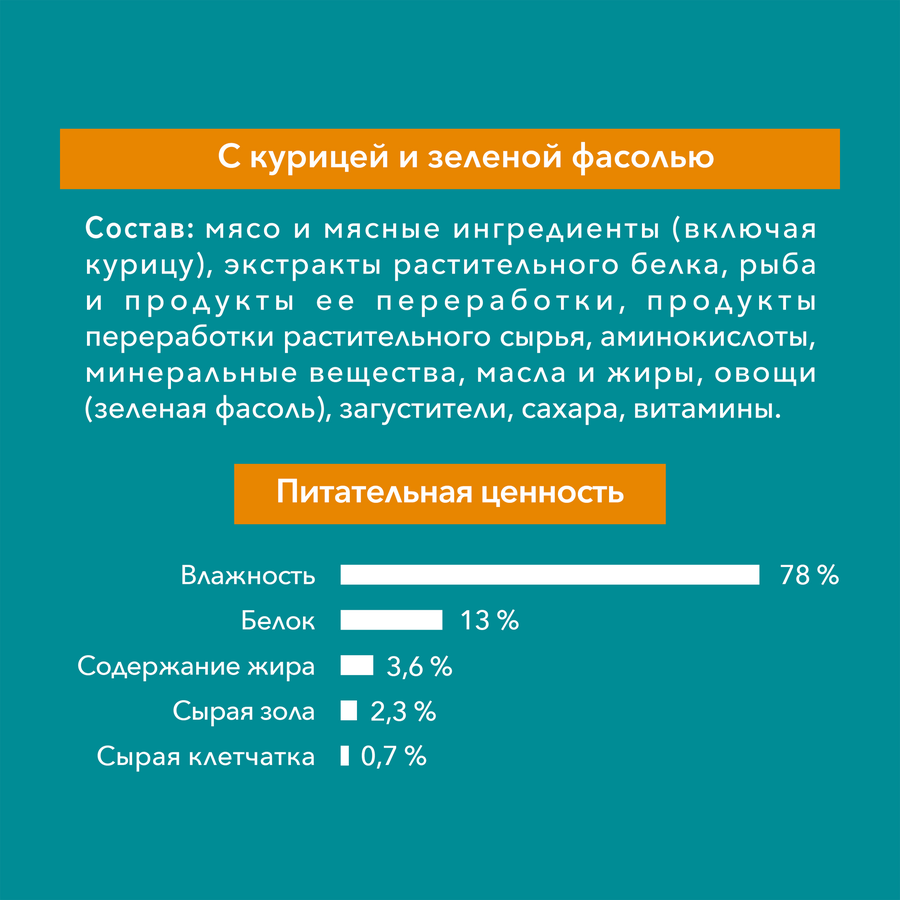 Корм влажный для взрослых кошек PURINA ONE Курица и зеленая фасоль, для стерилизованных, 75г, предпросмотр