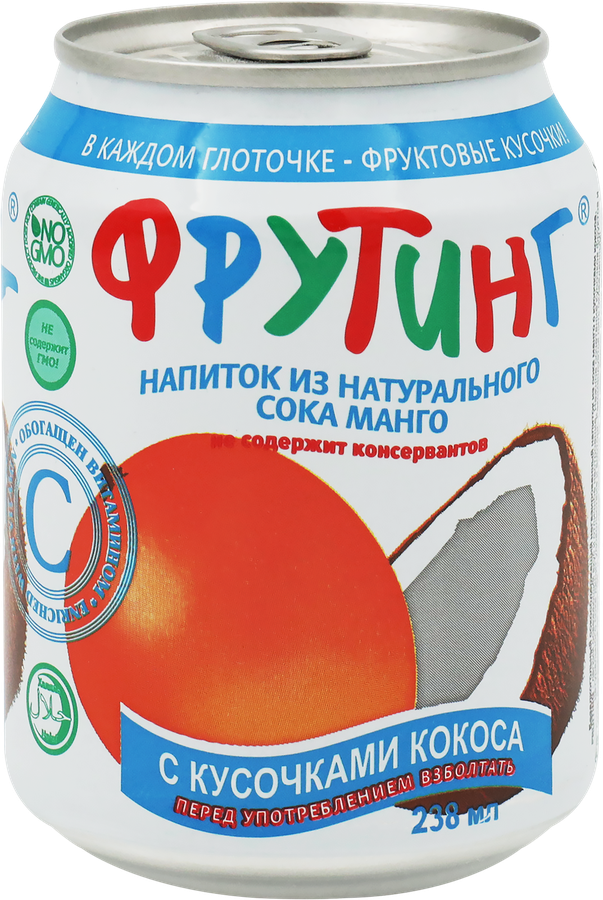 Напиток FRUITING из сока манго с кусочками кокоса негазированный, 0.238л, превью