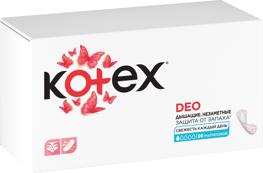 Прокладки ежедневные KOTEX Super Slim Deo, 56шт, предпросмотр