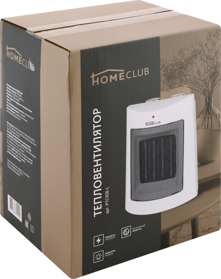 Тепловентилятор HOMECLUB PTC908-L, керамический, превью