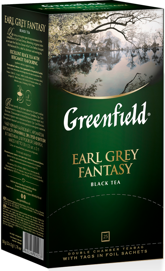 Чай черный GREENFIELD Earl Grey Fantasy с ароматом бергамота, 25пак, предпросмотр