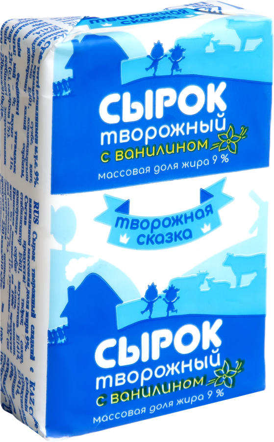 Сырок творожный ТВОРОЖНАЯ СКАЗКА с ванилином 9%, без змж, 90г, превью