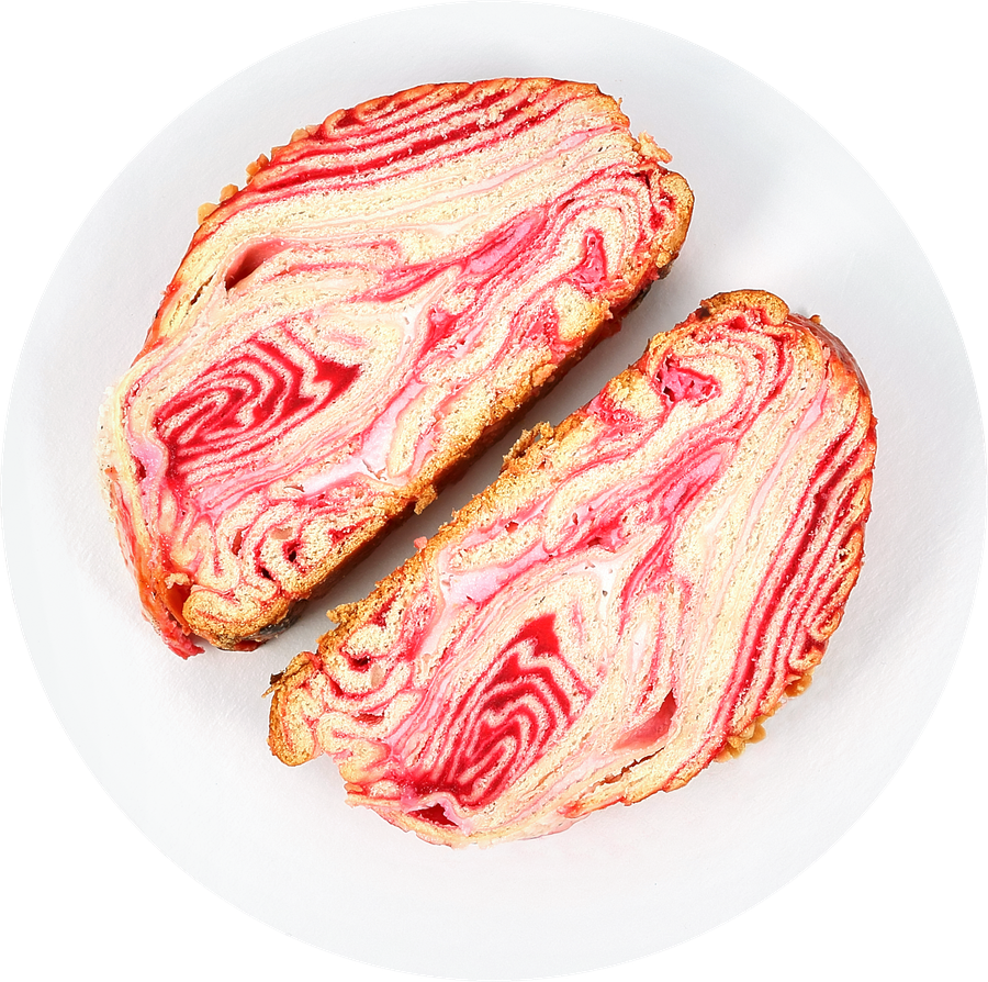 Сдобный крутень ЛЕНТА FRESH с творогом и вишневой начинкой, превью