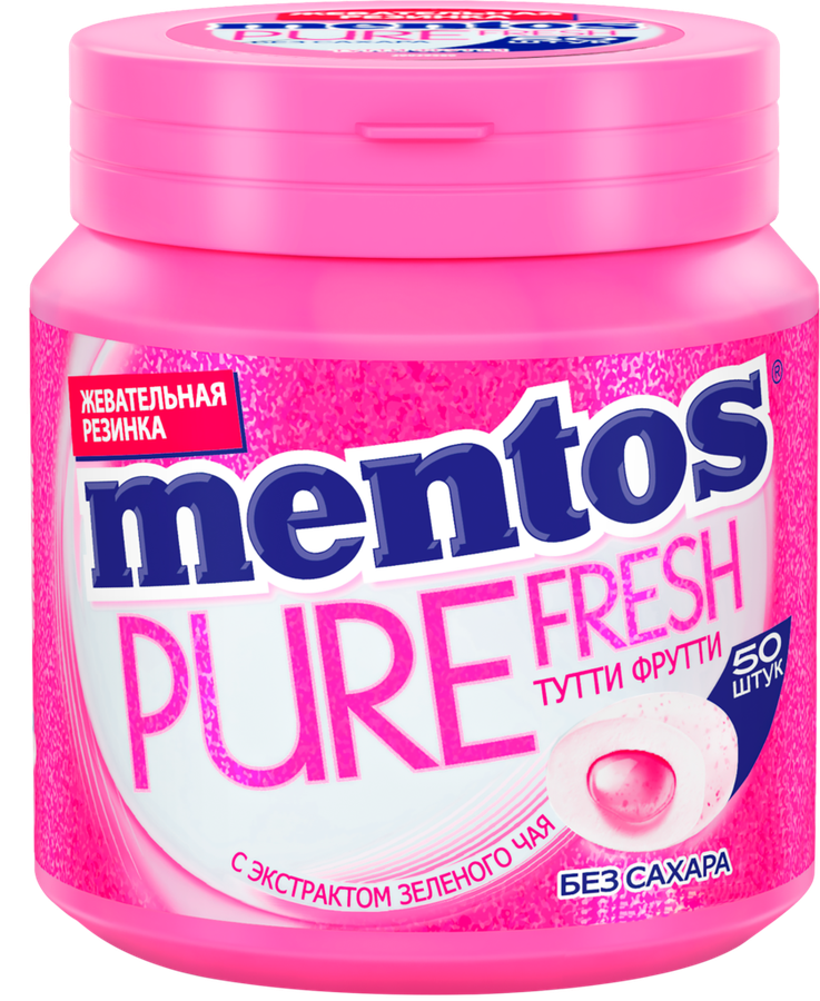 Жевательная резинка MENTOS Pure fresh со вкусом Тутти Фрутти, 100г, предпросмотр