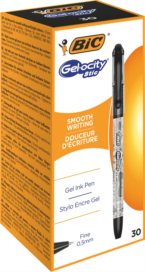 Ручка гелевая BIC Gel-Ocity Stick 0,5 черный, полупрозрачный корпус Арт. CEL1010266, предпросмотр