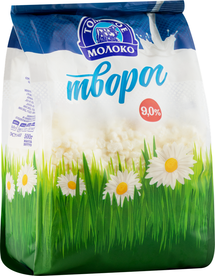 Творог ТОМСКОЕ МОЛОКО 9% ГОСТ, без змж, 500г, предпросмотр