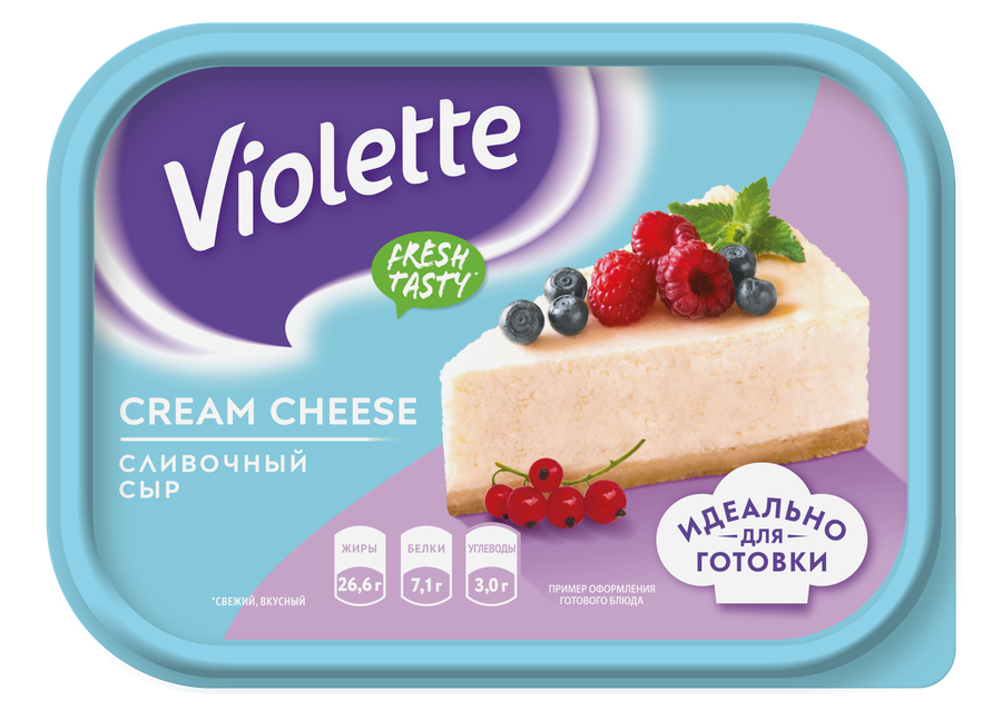 Сыр творожный КАРАТ Violette Cream Cheese Сливочный 70%, без змж, 400г, превью