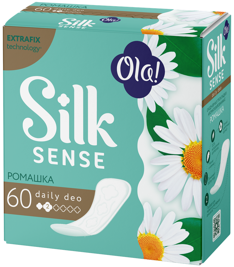 Прокладки ежедневные OLA! Silk Sense Daily Deo Ромашка, 60шт, предпросмотр