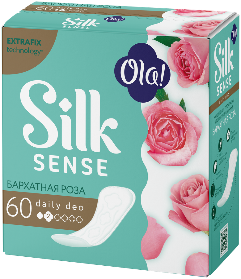 Прокладки ежедневные OLA! Silk Sense Daily Deo Бархатная роза, 60шт, превью