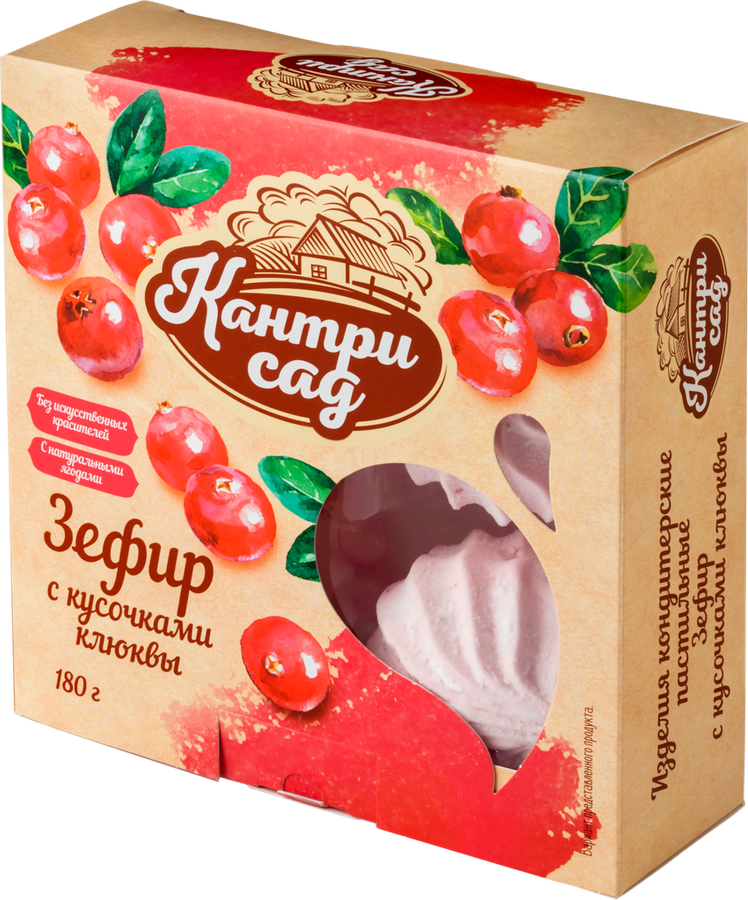 Зефир КАНТРИ САД с кусочками клюквы, 180г, превью