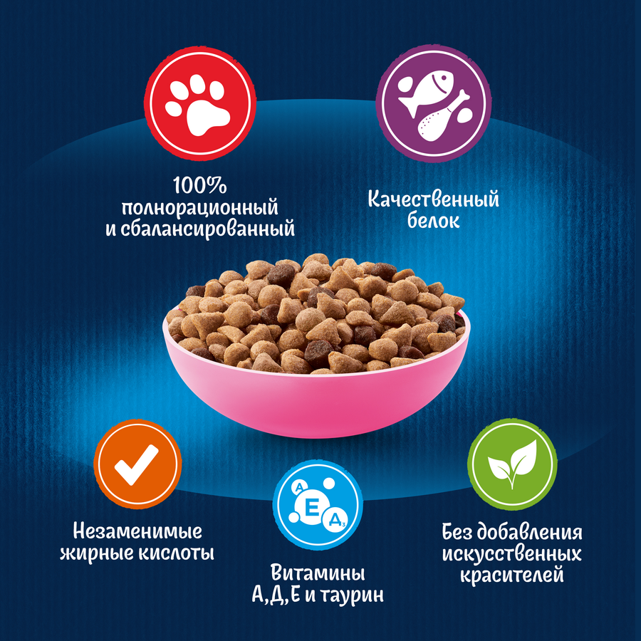 Корм сухой для котят FELIX Двойная вкуснятина, с курочкой 600г, предпросмотр