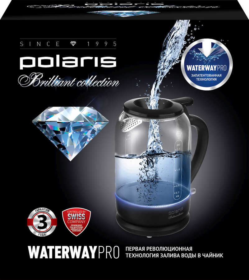 Чайник электрический POLARIS PWK 1753CGL стеклянный, 1,5л, превью