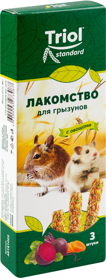 Лакомство для грызунов TRIOL Standard с овощами, 80г, предпросмотр