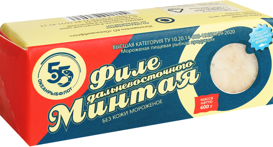 Минтай замороженный, филе без кожи, 600г, предпросмотр