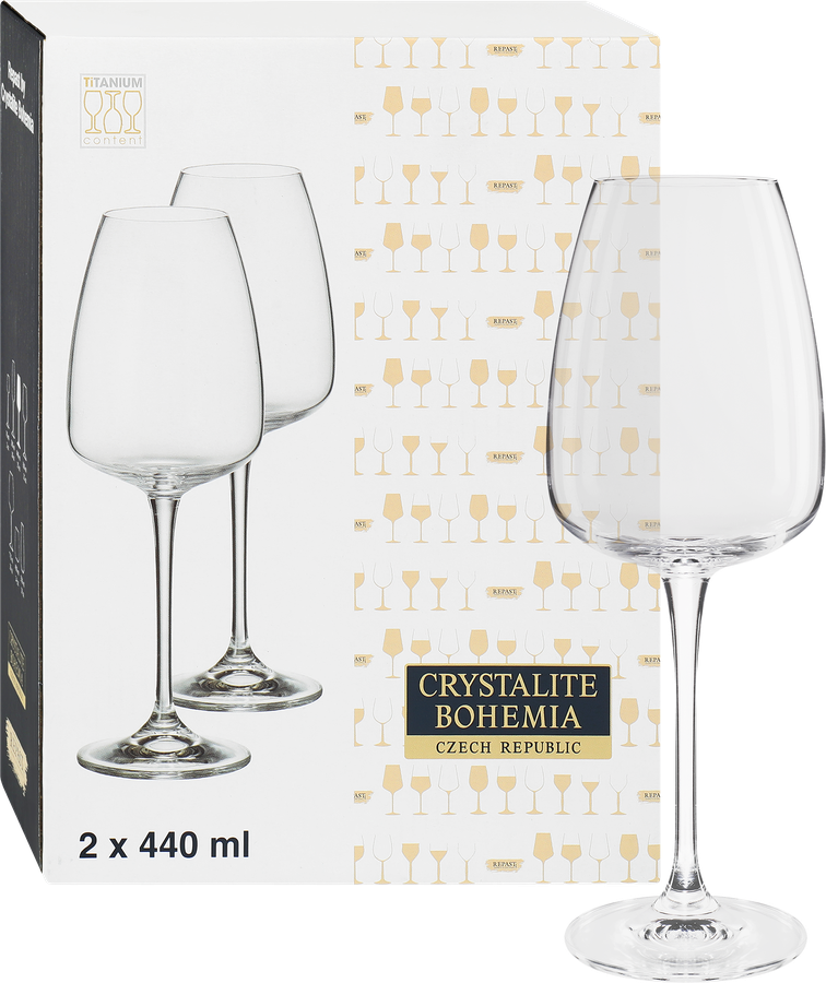 Набор бокалов для вина CRYSTALITE BOHEMIA Alizee 440мл Арт. 45875, 2шт, превью