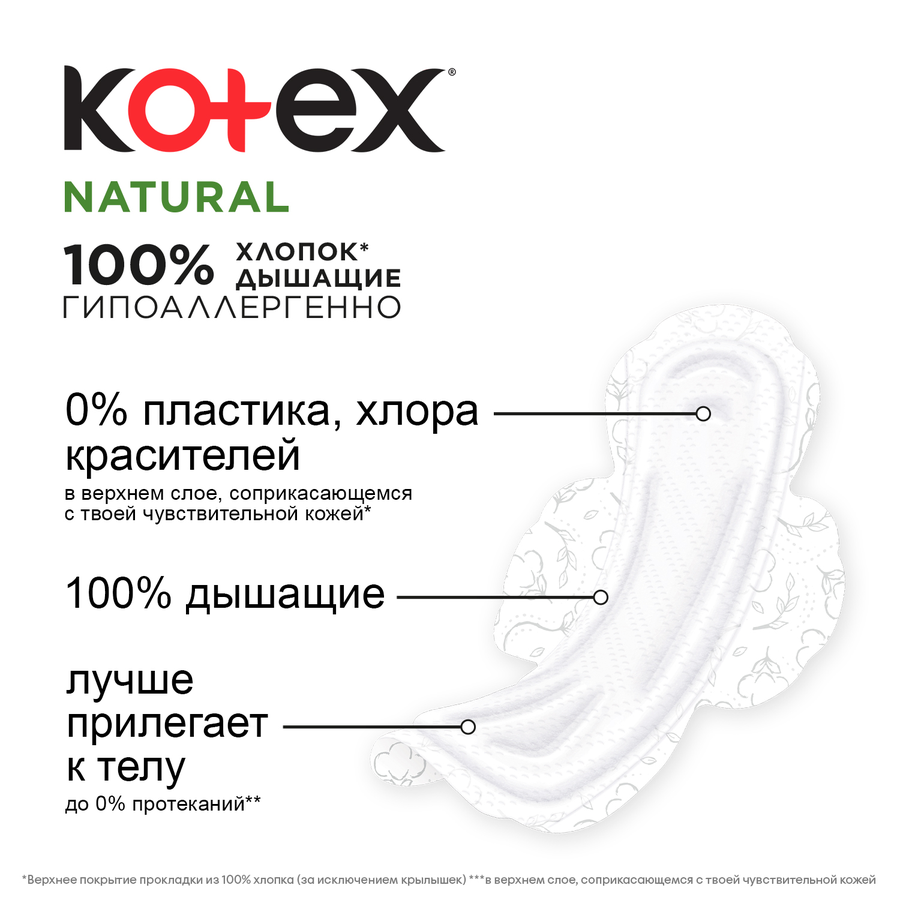 Прокладки KOTEX Natural Super, 14шт, предпросмотр